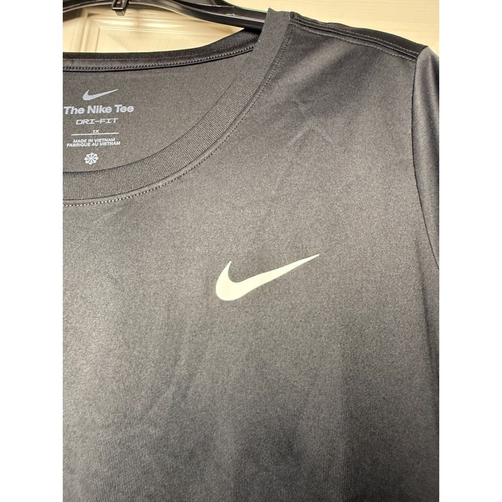 Nike Womens Dri-FIT Training T-Shirt Black Short Sleeve Swoosh Tee Plus 1X - Picture 6 of 8
